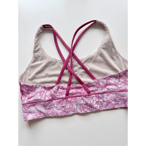 LULULEMON Energy Floral Bloom White Star Ruby Long Line Sports Bra, Size 12 - Picture 10 of 16